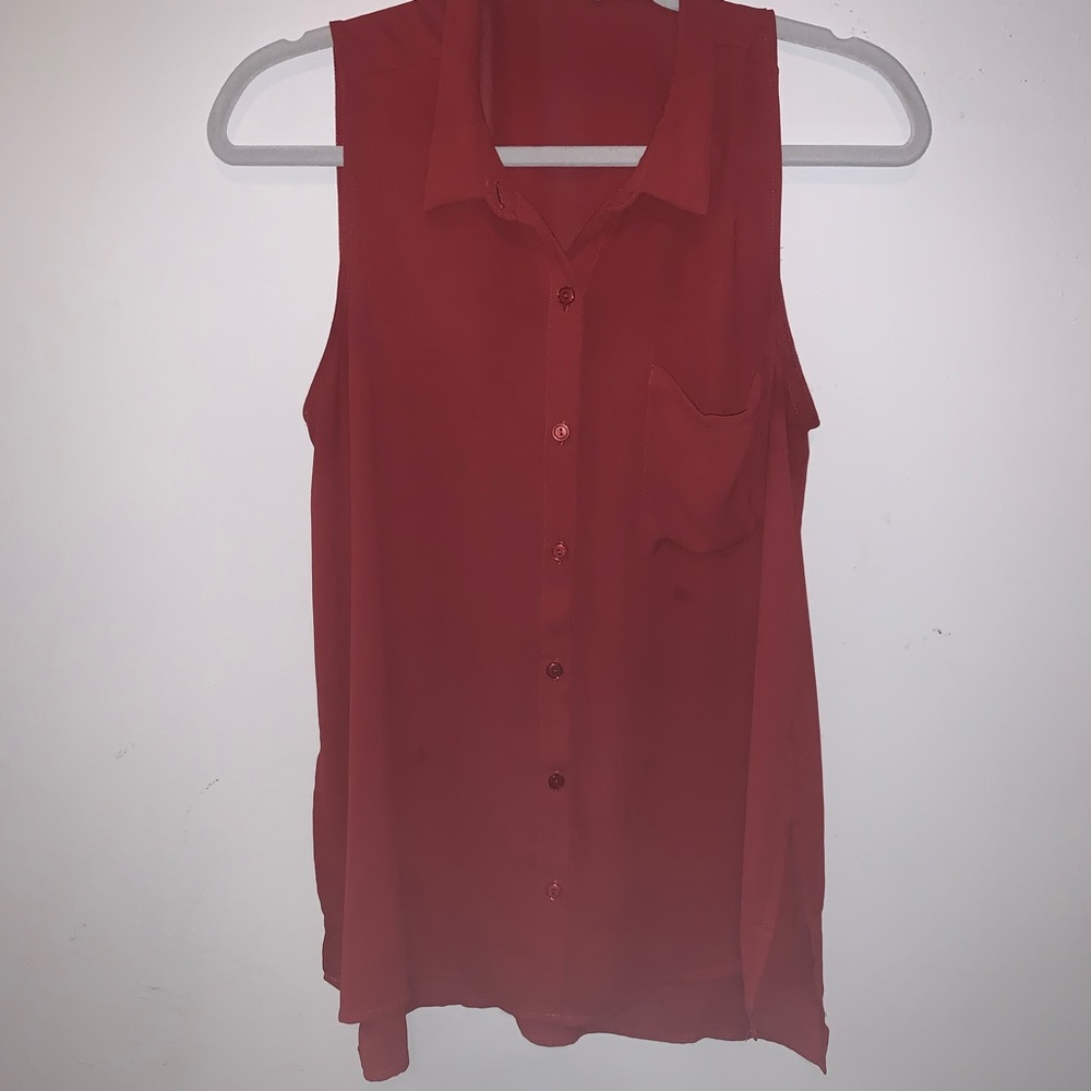 Burnt orange button down blouse